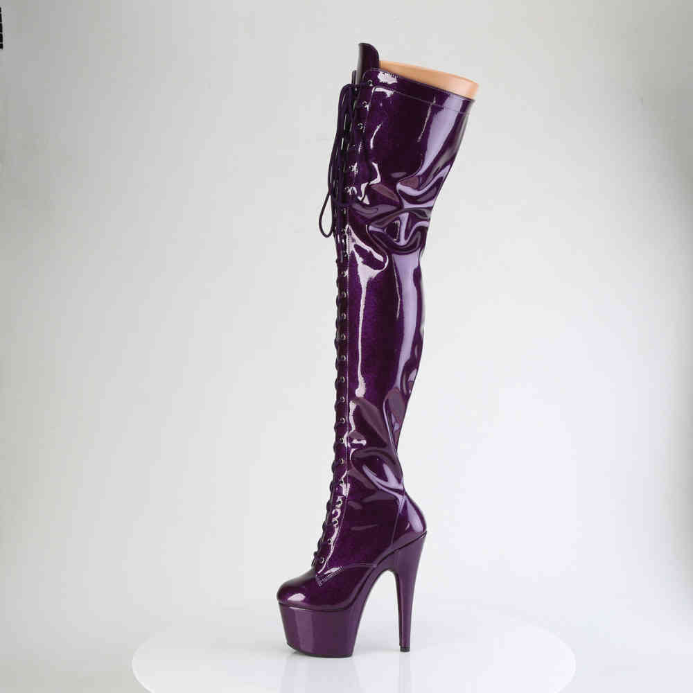 Pleaser - ADORE-3020GP Plattform Overknee Stiefel - Lila